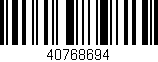 Código de barras (EAN, GTIN, SKU, ISBN): '40768694'