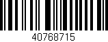 Código de barras (EAN, GTIN, SKU, ISBN): '40768715'