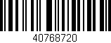 Código de barras (EAN, GTIN, SKU, ISBN): '40768720'