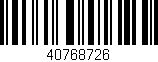 Código de barras (EAN, GTIN, SKU, ISBN): '40768726'