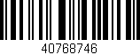 Código de barras (EAN, GTIN, SKU, ISBN): '40768746'