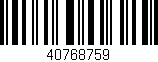 Código de barras (EAN, GTIN, SKU, ISBN): '40768759'