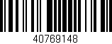 Código de barras (EAN, GTIN, SKU, ISBN): '40769148'