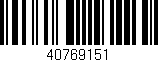 Código de barras (EAN, GTIN, SKU, ISBN): '40769151'