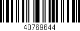 Código de barras (EAN, GTIN, SKU, ISBN): '40769644'