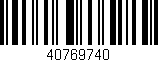 Código de barras (EAN, GTIN, SKU, ISBN): '40769740'