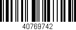 Código de barras (EAN, GTIN, SKU, ISBN): '40769742'