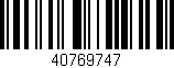 Código de barras (EAN, GTIN, SKU, ISBN): '40769747'