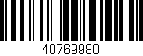 Código de barras (EAN, GTIN, SKU, ISBN): '40769980'