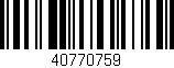 Código de barras (EAN, GTIN, SKU, ISBN): '40770759'