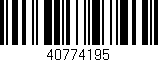 Código de barras (EAN, GTIN, SKU, ISBN): '40774195'