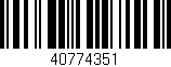 Código de barras (EAN, GTIN, SKU, ISBN): '40774351'