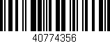 Código de barras (EAN, GTIN, SKU, ISBN): '40774356'
