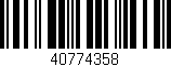 Código de barras (EAN, GTIN, SKU, ISBN): '40774358'