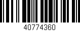 Código de barras (EAN, GTIN, SKU, ISBN): '40774360'