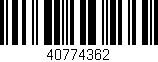 Código de barras (EAN, GTIN, SKU, ISBN): '40774362'