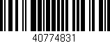 Código de barras (EAN, GTIN, SKU, ISBN): '40774831'