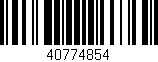 Código de barras (EAN, GTIN, SKU, ISBN): '40774854'