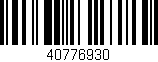 Código de barras (EAN, GTIN, SKU, ISBN): '40776930'