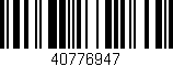 Código de barras (EAN, GTIN, SKU, ISBN): '40776947'