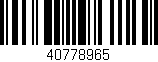 Código de barras (EAN, GTIN, SKU, ISBN): '40778965'