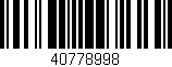 Código de barras (EAN, GTIN, SKU, ISBN): '40778998'