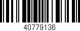 Código de barras (EAN, GTIN, SKU, ISBN): '40779136'