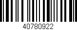 Código de barras (EAN, GTIN, SKU, ISBN): '40780922'