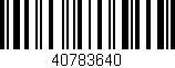 Código de barras (EAN, GTIN, SKU, ISBN): '40783640'