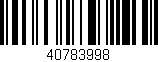 Código de barras (EAN, GTIN, SKU, ISBN): '40783998'