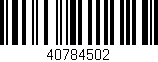 Código de barras (EAN, GTIN, SKU, ISBN): '40784502'