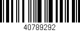 Código de barras (EAN, GTIN, SKU, ISBN): '40789292'