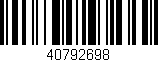 Código de barras (EAN, GTIN, SKU, ISBN): '40792698'