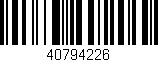 Código de barras (EAN, GTIN, SKU, ISBN): '40794226'