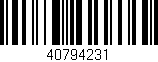 Código de barras (EAN, GTIN, SKU, ISBN): '40794231'
