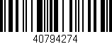 Código de barras (EAN, GTIN, SKU, ISBN): '40794274'