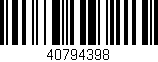 Código de barras (EAN, GTIN, SKU, ISBN): '40794398'