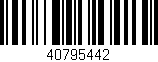 Código de barras (EAN, GTIN, SKU, ISBN): '40795442'