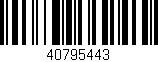 Código de barras (EAN, GTIN, SKU, ISBN): '40795443'