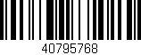Código de barras (EAN, GTIN, SKU, ISBN): '40795768'