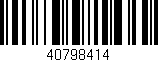 Código de barras (EAN, GTIN, SKU, ISBN): '40798414'
