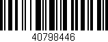 Código de barras (EAN, GTIN, SKU, ISBN): '40798446'