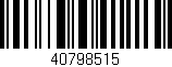 Código de barras (EAN, GTIN, SKU, ISBN): '40798515'