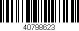 Código de barras (EAN, GTIN, SKU, ISBN): '40798623'