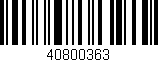 Código de barras (EAN, GTIN, SKU, ISBN): '40800363'