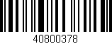 Código de barras (EAN, GTIN, SKU, ISBN): '40800378'