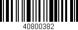 Código de barras (EAN, GTIN, SKU, ISBN): '40800382'
