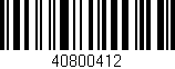 Código de barras (EAN, GTIN, SKU, ISBN): '40800412'