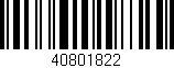 Código de barras (EAN, GTIN, SKU, ISBN): '40801822'