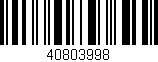 Código de barras (EAN, GTIN, SKU, ISBN): '40803998'